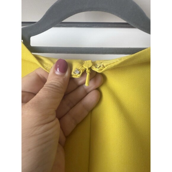 Banana Republic Flounce Dress Yellow SIZE 4 Fit And Flare - Picture 7 of 8